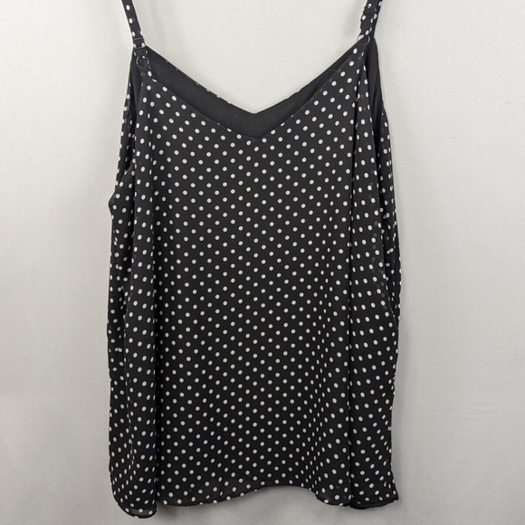 Torrid Sophie Swing Cami Chiffon Sz 2 (xxl) Polka Dot Top Black White Sleeveless - Picture 5 of 8